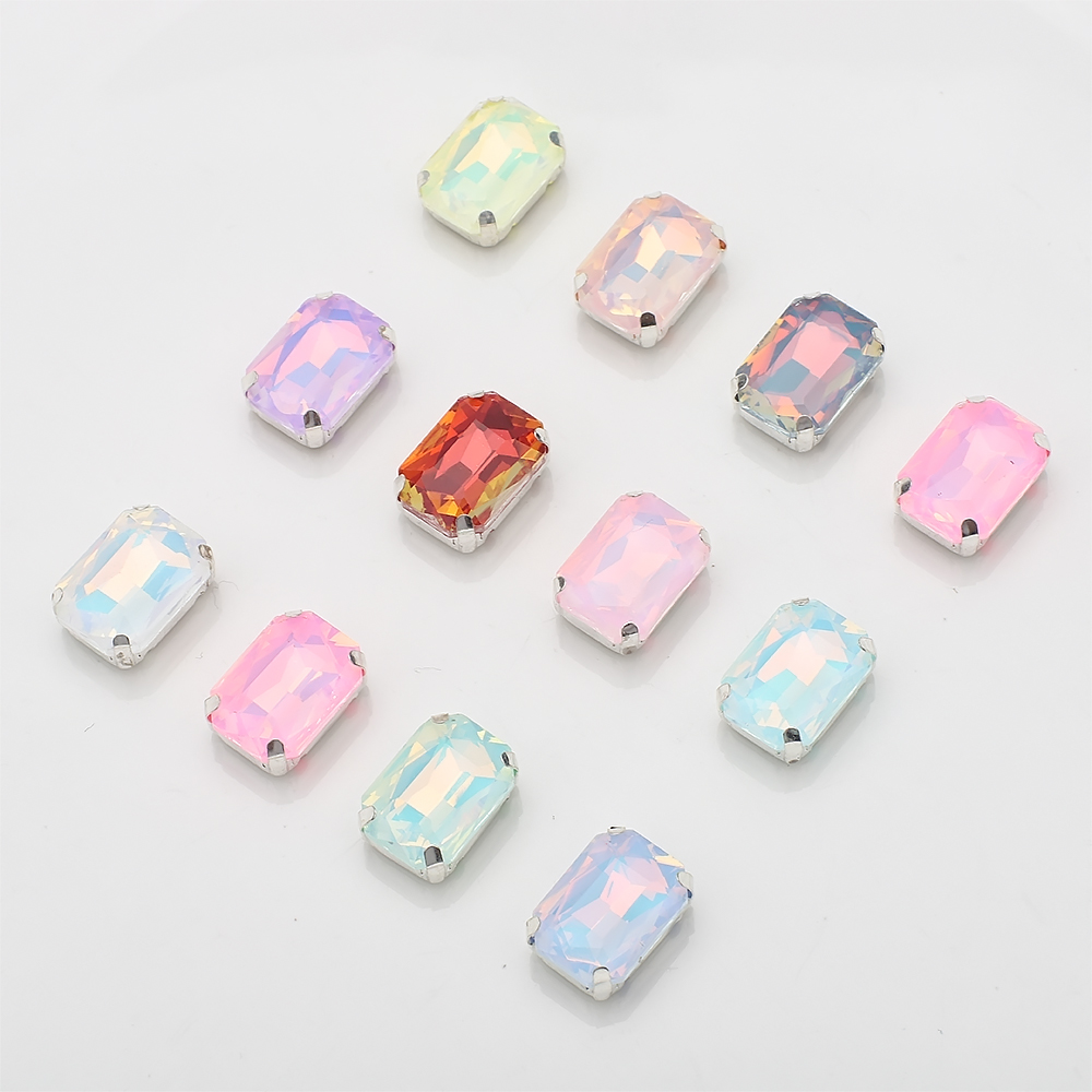 Sew On Rhinestone - 10 Pcs 10x14mm Rhinestone Persegi Panjang