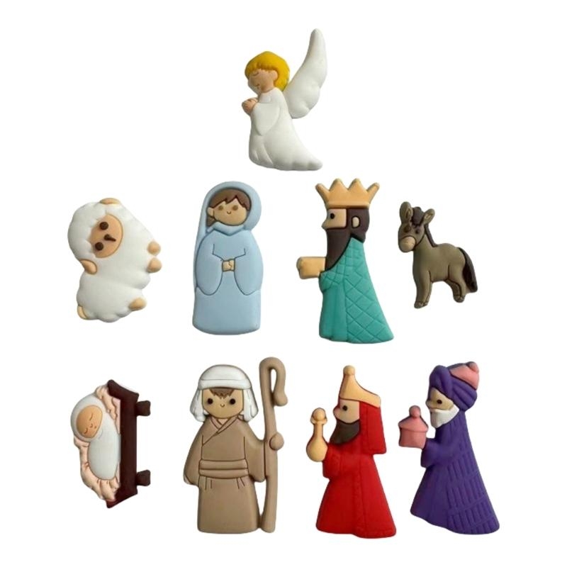 Christmas Craft Embellishment - G6kf 9pcs/set kelahiran kelahiran patch pvc