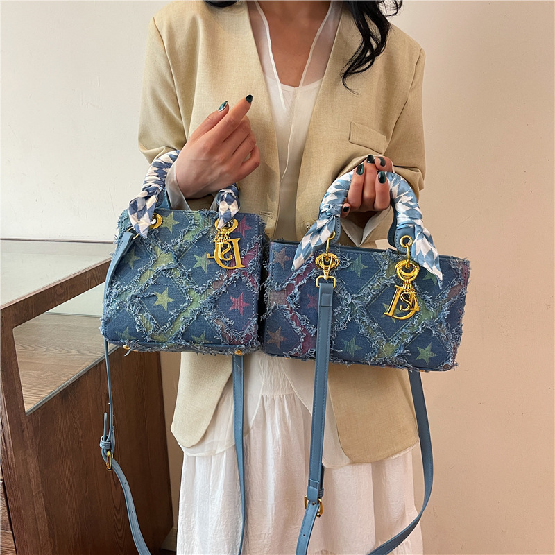 Craft Embellishment Storage - Tas Tangan Bintang Denim Baru Wanita