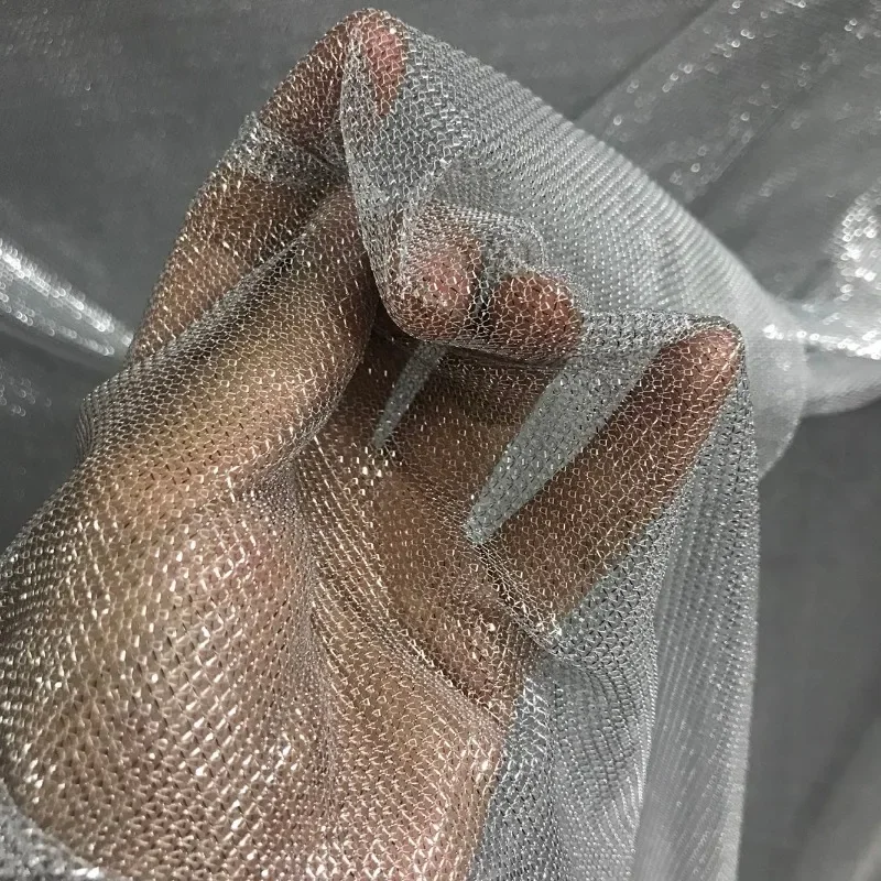 Crystal Mesh Fabric - Kain jala elastis berkilau ringan Grid