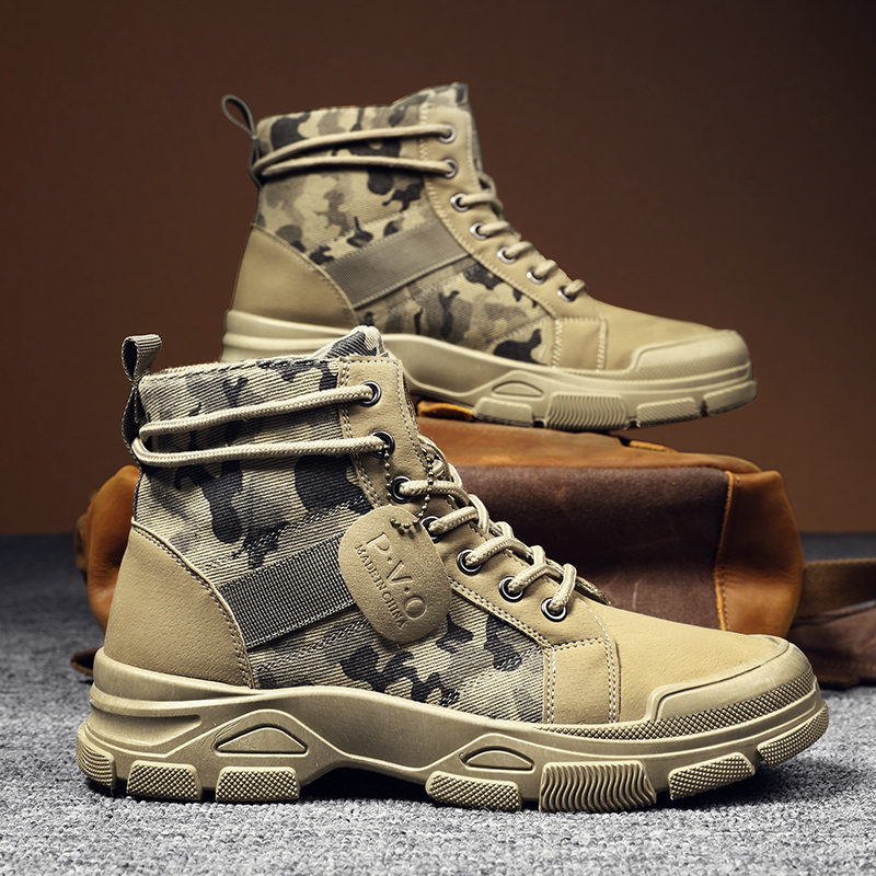 Guipure Lace Panel - Sepatu Bot Tinggi untuk Pria Sepatu