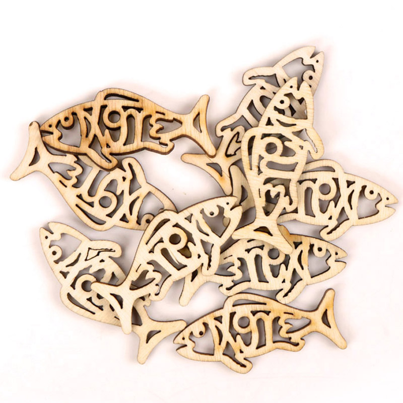 Embellish Craft - Kayu lucu bentuk ikan seni lukisan