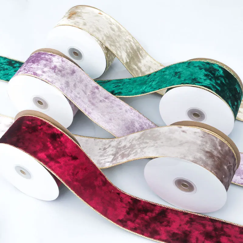 Velvet Ribbon Roll - Pita metalik beludru terbalik tepi kabel