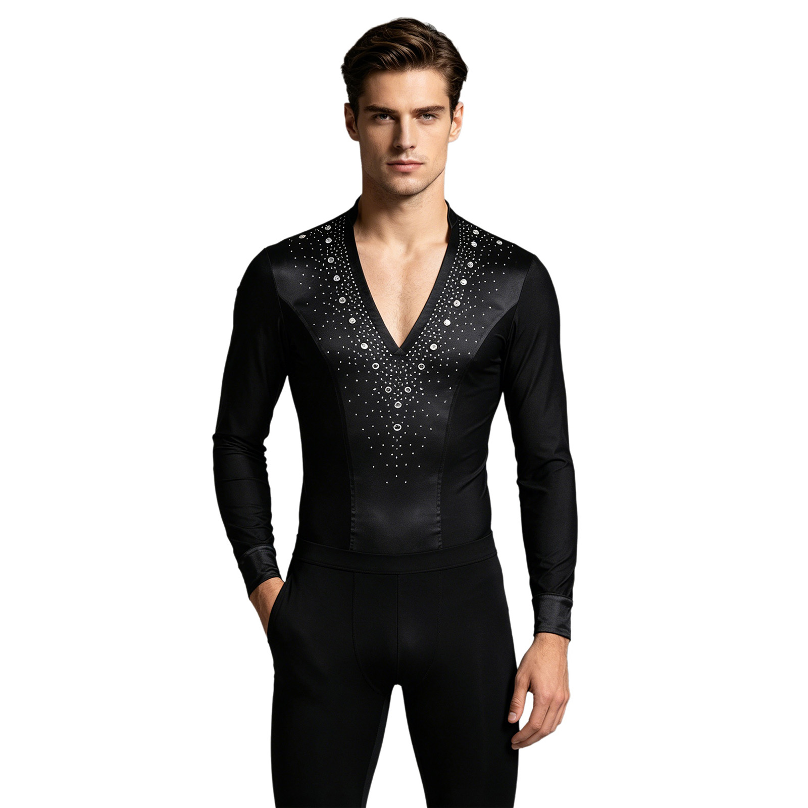 Rhinestone Banding Trim - Pria Latin Jazz Leotard Dansa Kemeja