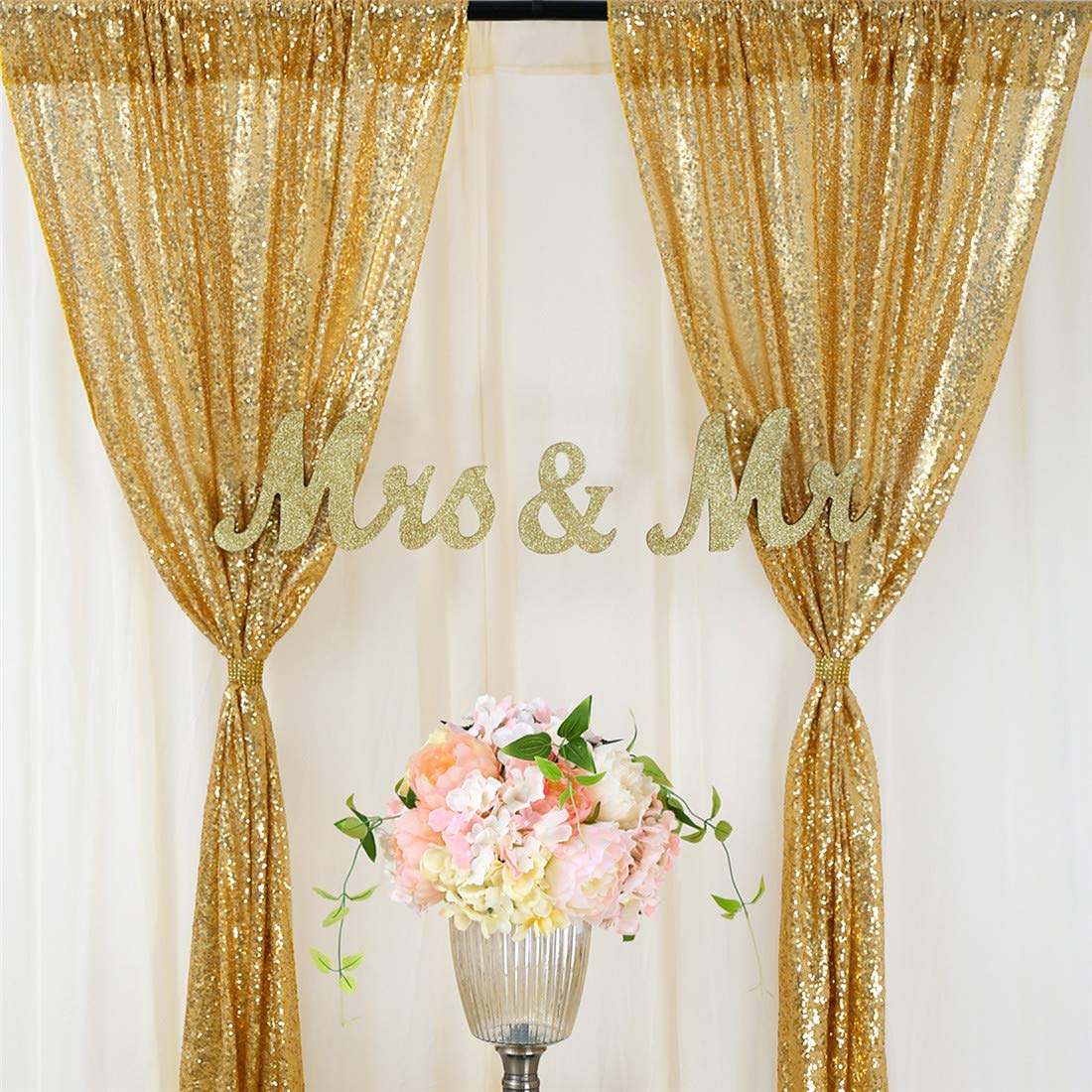Sequin Fabric Panel - Panel tirai latar belakang pesta payet
