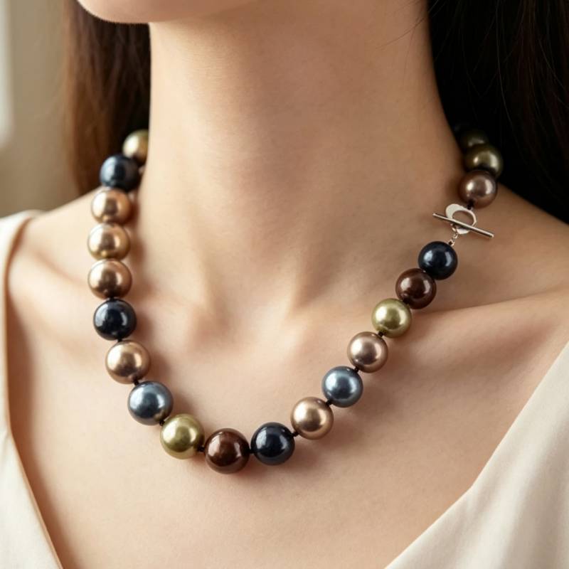 Pearl Trim Chain - Besar 12Mm Multicolor Bulat South Sea