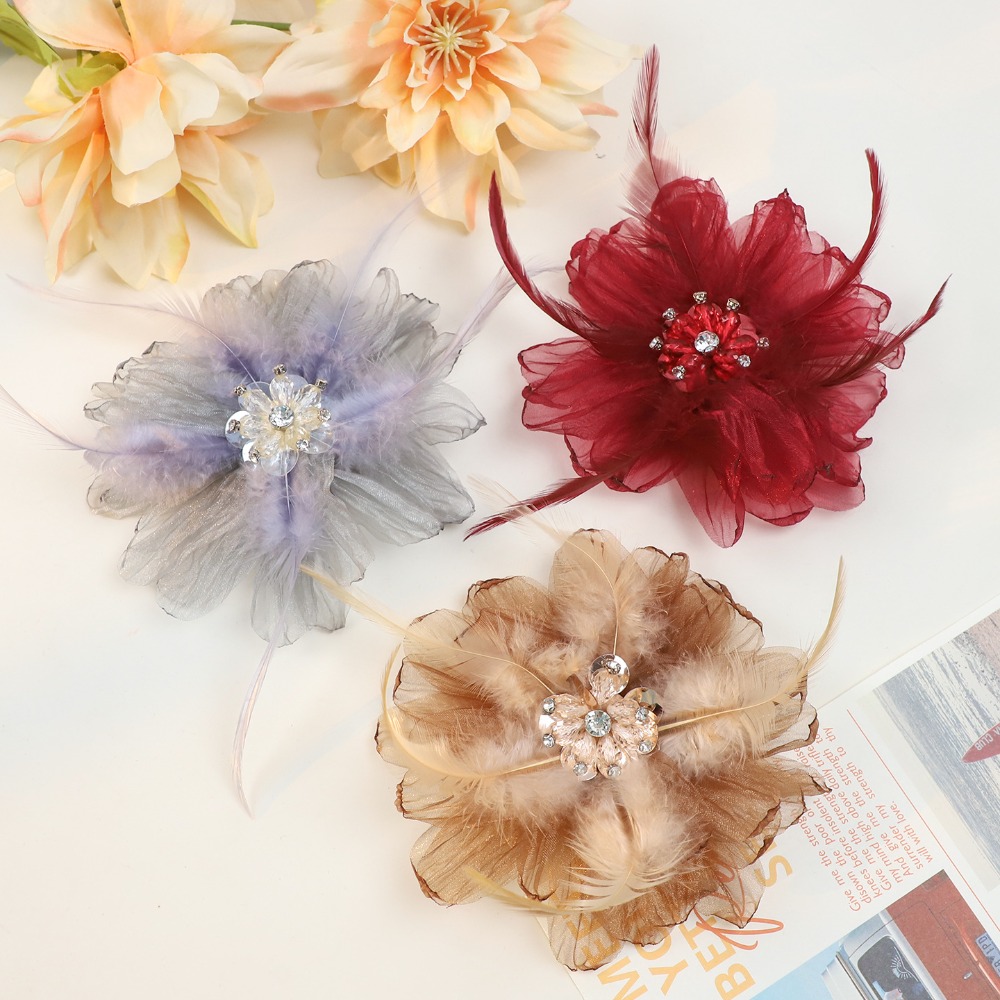 Crystal Mesh Fabric - Bros Bunga Bulu Jala Buatan Tangan