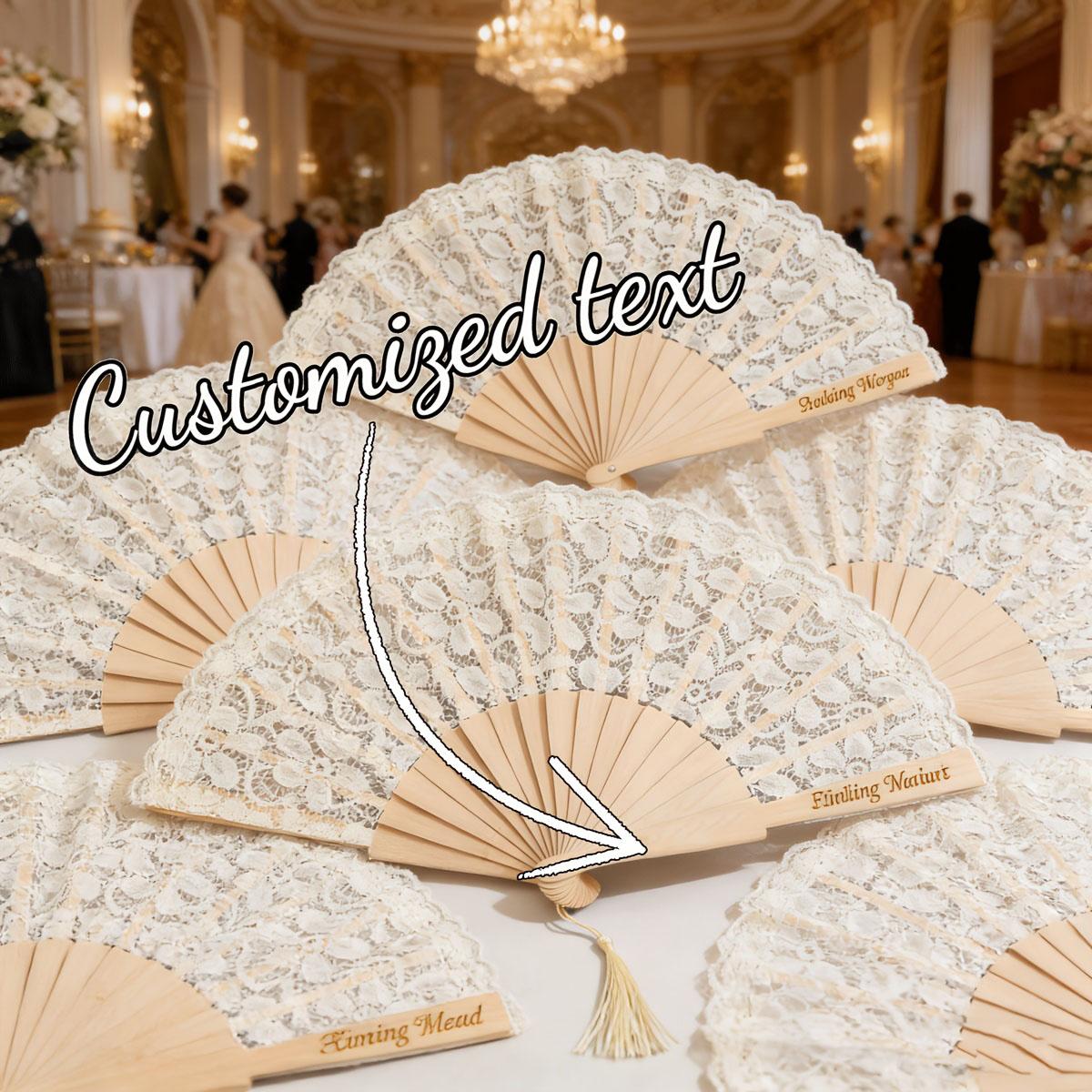 Tassel Fringe Trim - Kipas Lipat Renda Berukir Personal Nama
