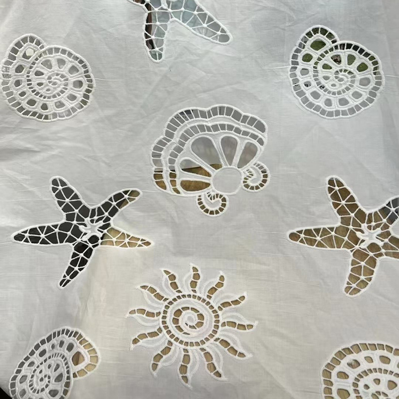 Crystal Mesh Fabric - Kain Bordir Renda Berongga Katun 100%