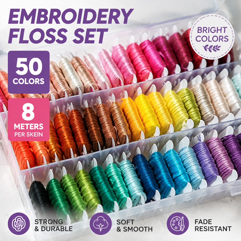 Embroidery Craft - Kit Benang Bordir 100% Katun dengan