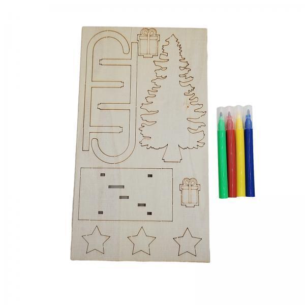 Christmas Craft Embellishment - 3x Kerajinan Kayu DIY Hiasan Pohon