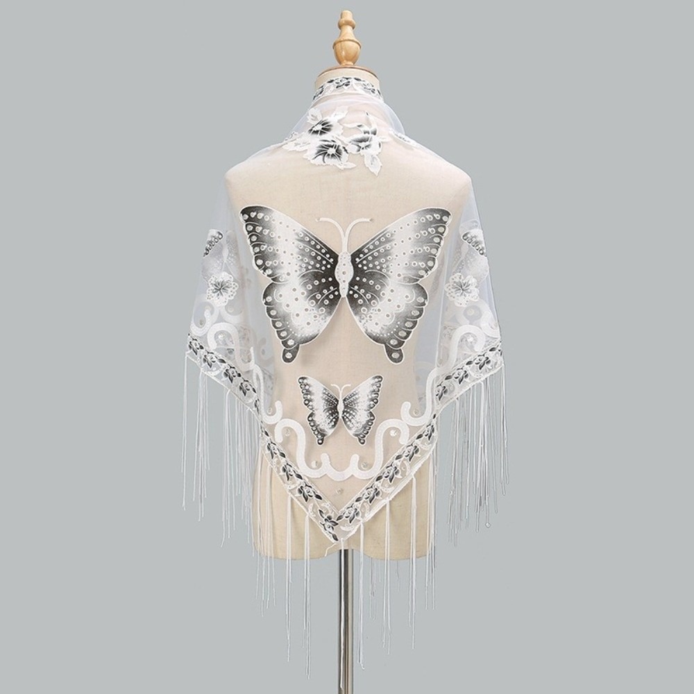 Selendang Segitiga Mewah Berba - Tassel Fringe Trim ulasan dan harga