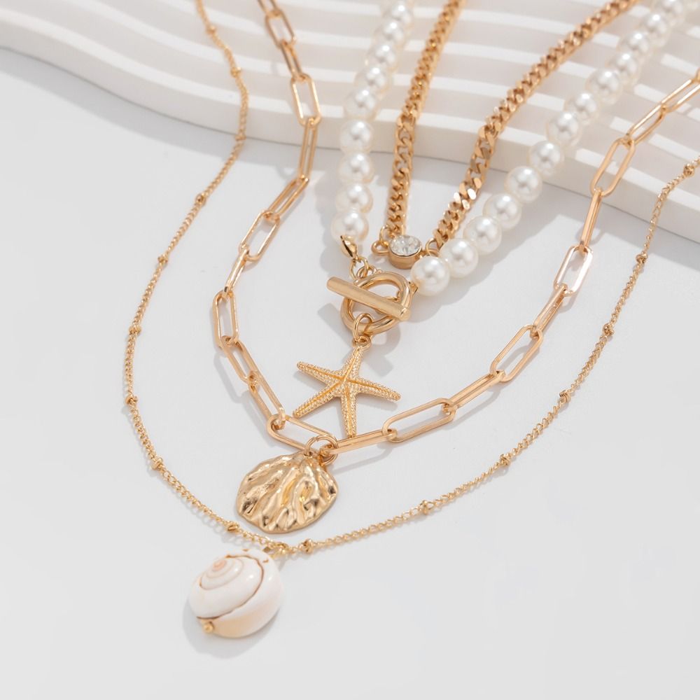 Kalung kerang multilapis Akses - Pearl Trim Chain ulasan dan harga