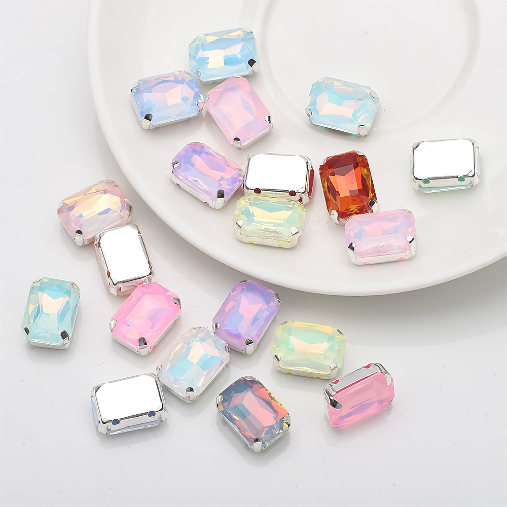 10 Pcs 10x14mm Rhinestone Pers - Sew On Rhinestone ulasan dan harga
