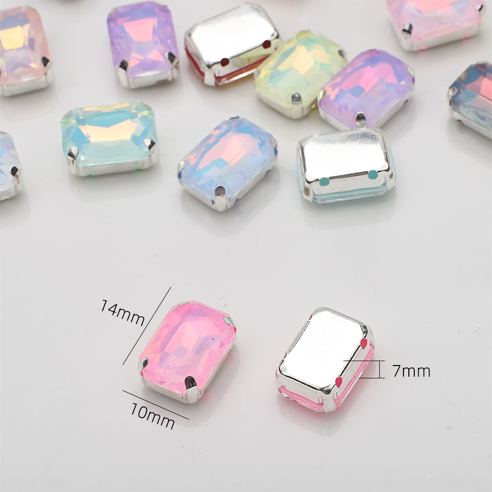 10 Pcs 10x14mm Rhinestone Pers - Sew On Rhinestone ulasan dan harga