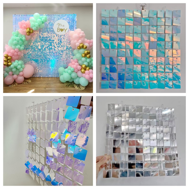 18 Buah Panel Sequin Latar Bel - Sequin Fabric Panel ulasan dan harga