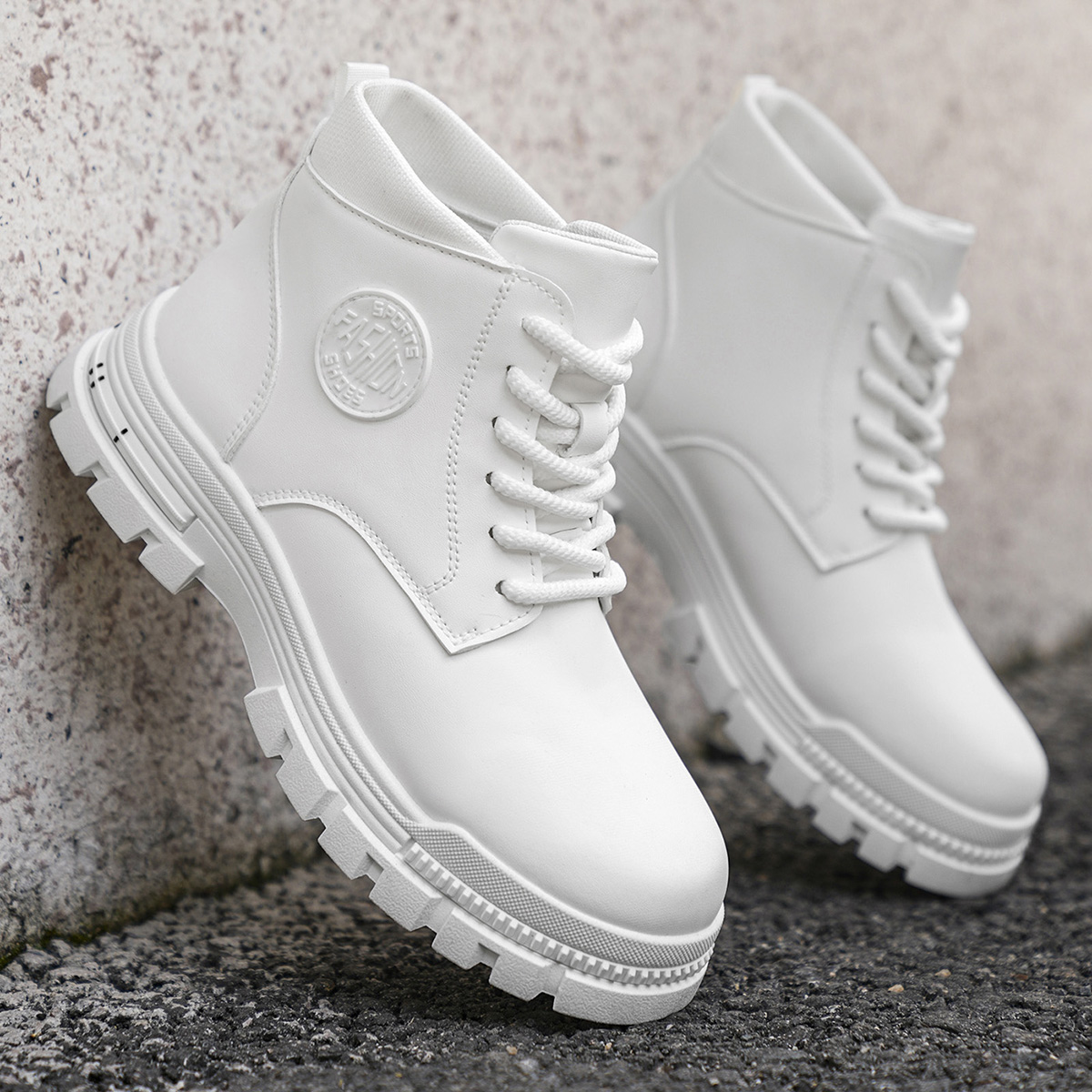 Sepatu Bot Motor Putih Pria Mo - Guipure Lace Panel ulasan dan harga