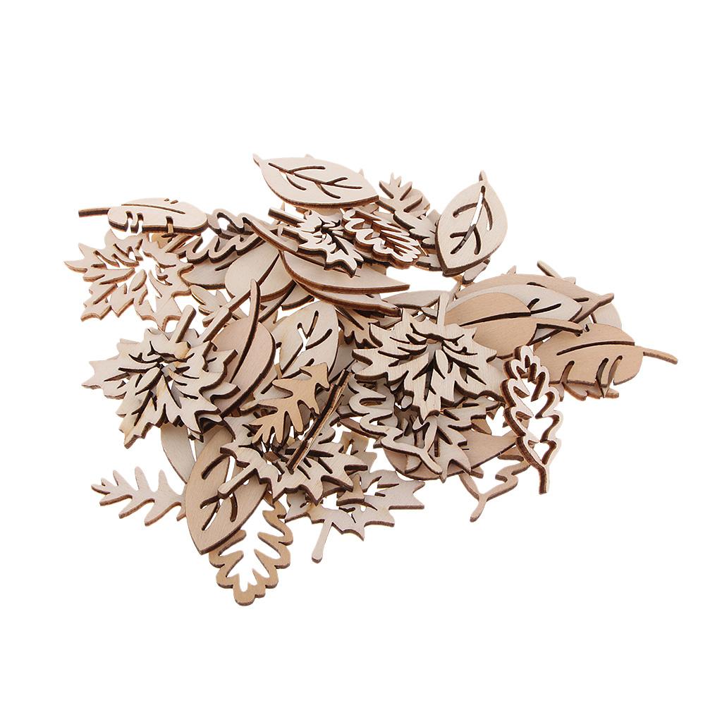 50 buah hiasan daun kayu keraj - Christmas Craft Embellishment ulasan dan harga