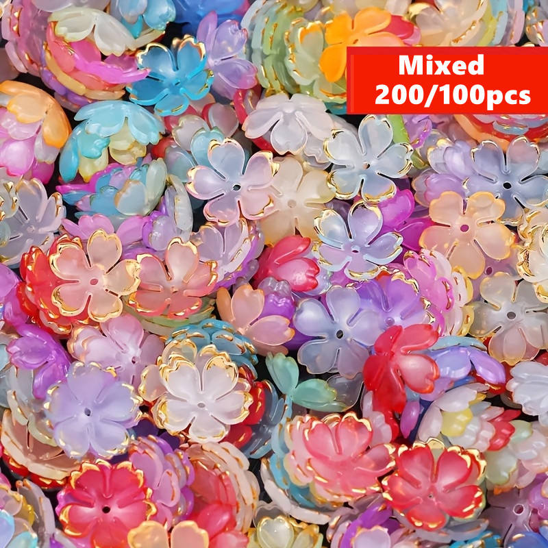 200/100 Buah Manik-manik Bunga - Embroidery Embellishments ulasan dan harga