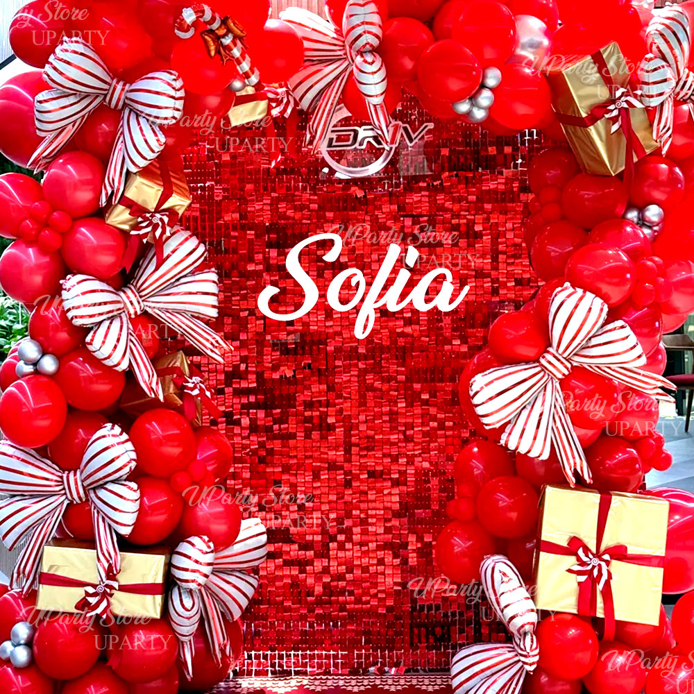 Panel Dinding Berkilau Merah 1 - Sequin Fabric Panel ulasan dan harga