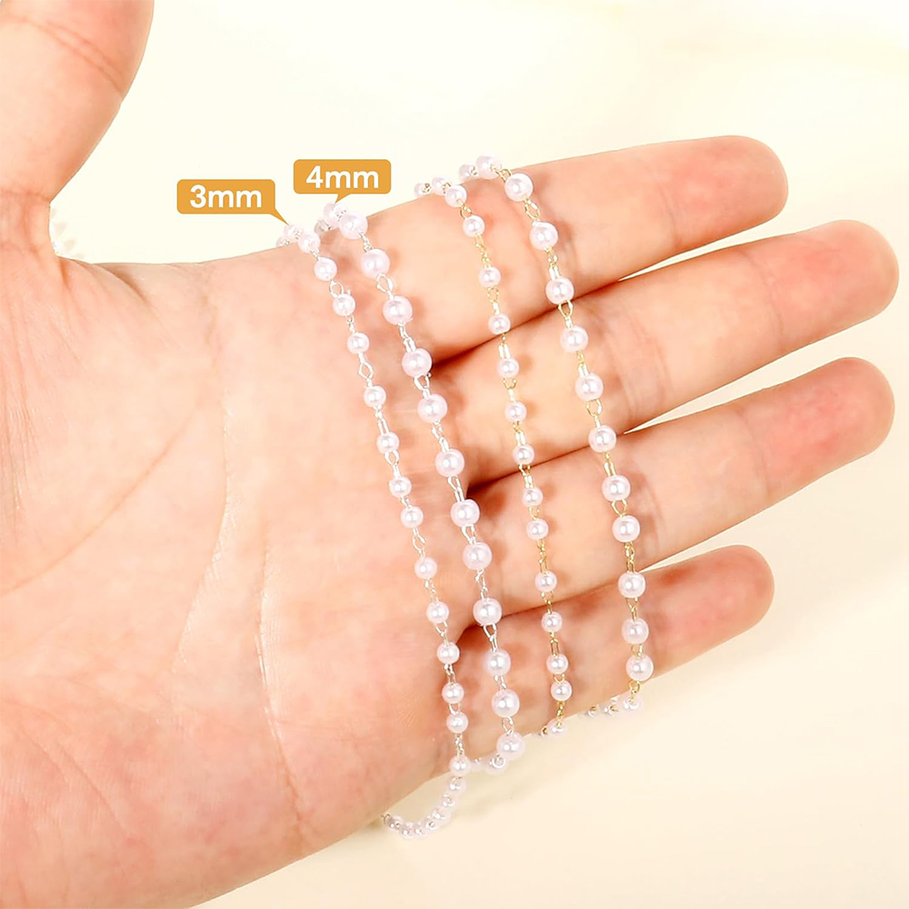 20 Meter 3/4/5/6mm Rantai Kabe - Pearl Trim Chain ulasan dan harga