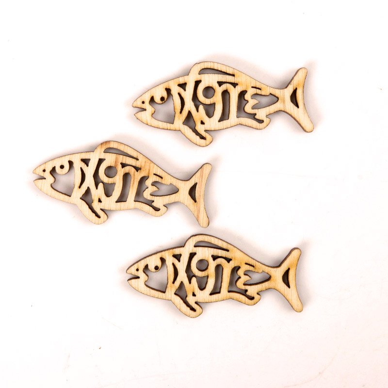Kayu lucu bentuk ikan seni luk - Embellish Craft ulasan dan harga