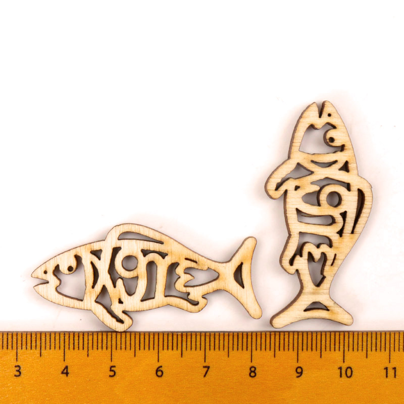 Kayu lucu bentuk ikan seni luk - Embellish Craft ulasan dan harga