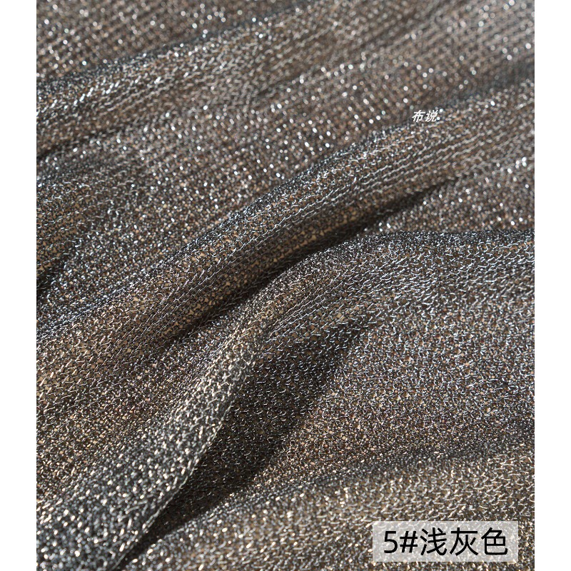 Kain Benang Metalik Abu-abu Mu - Crystal Mesh Fabric ulasan dan harga