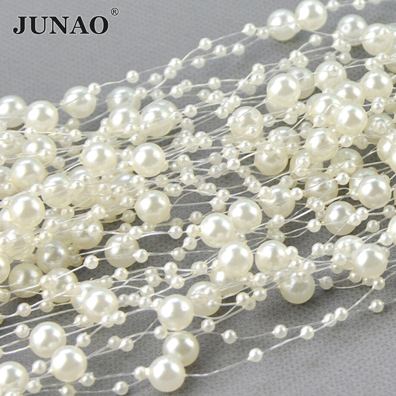 JUNAO 20 Meter 3+8mm Mutiara B - Pearl Trim Chain ulasan dan harga