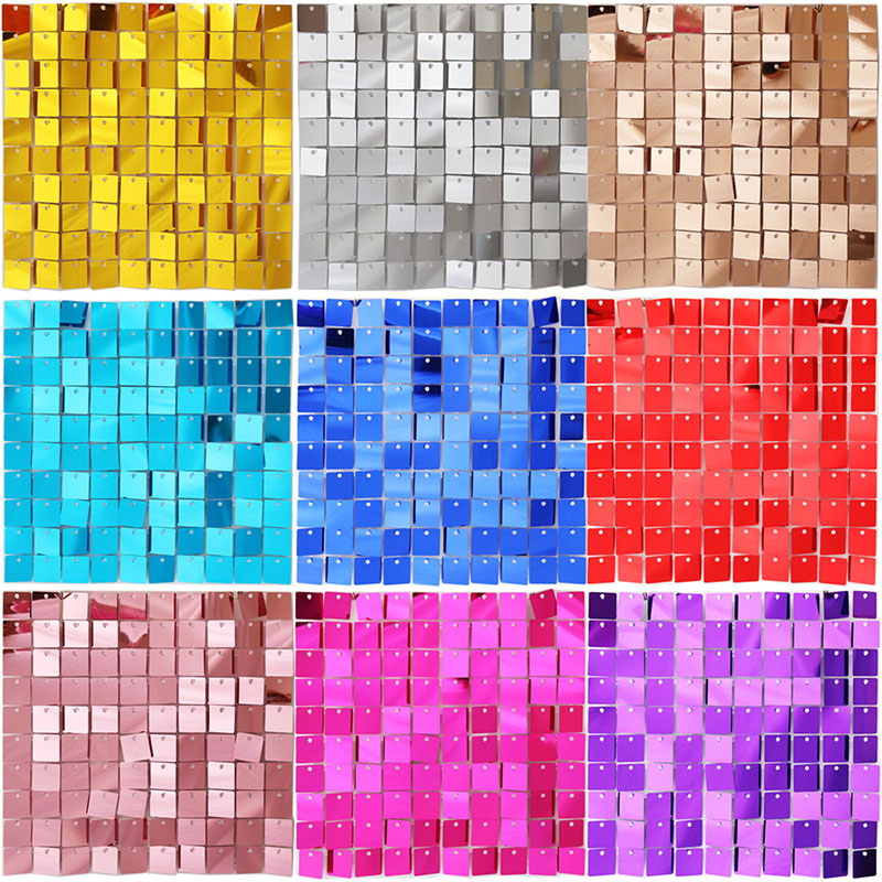 6-27 Buah Panel Dinding Berkil - Sequin Fabric Panel ulasan dan harga