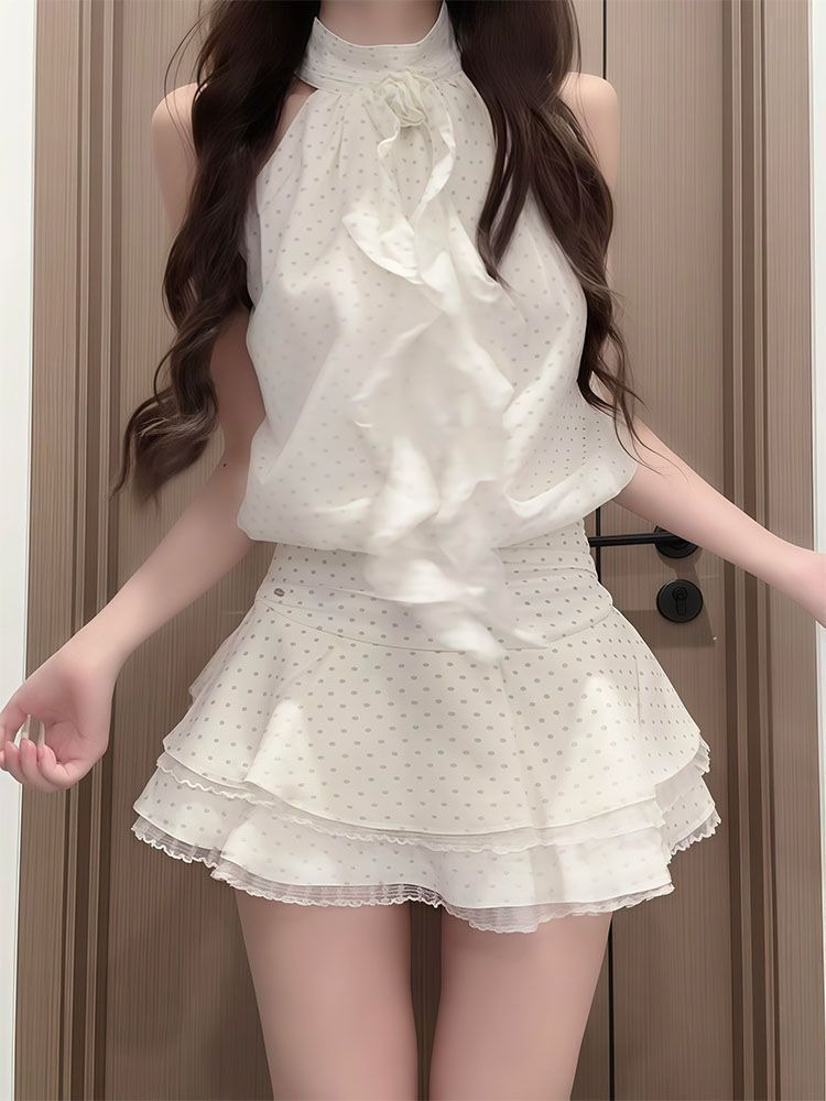 Set 2 Potong Pakaian Wanita Mo - Elastic Lace Trim ulasan dan harga