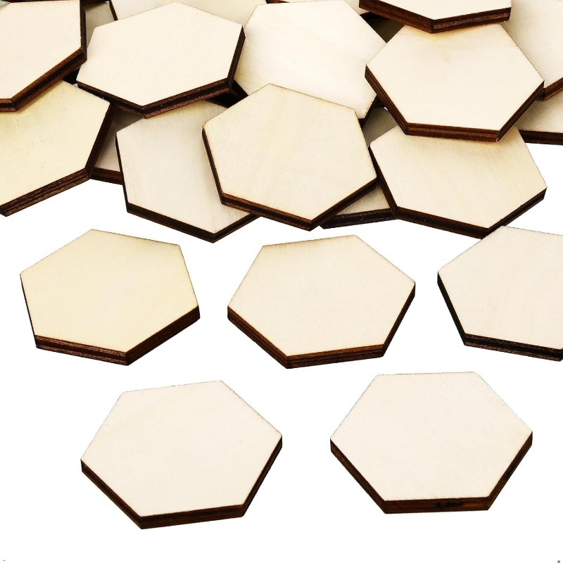 50PCS Potongan Kayu Heksagon 4 - Embellish Craft ulasan dan harga