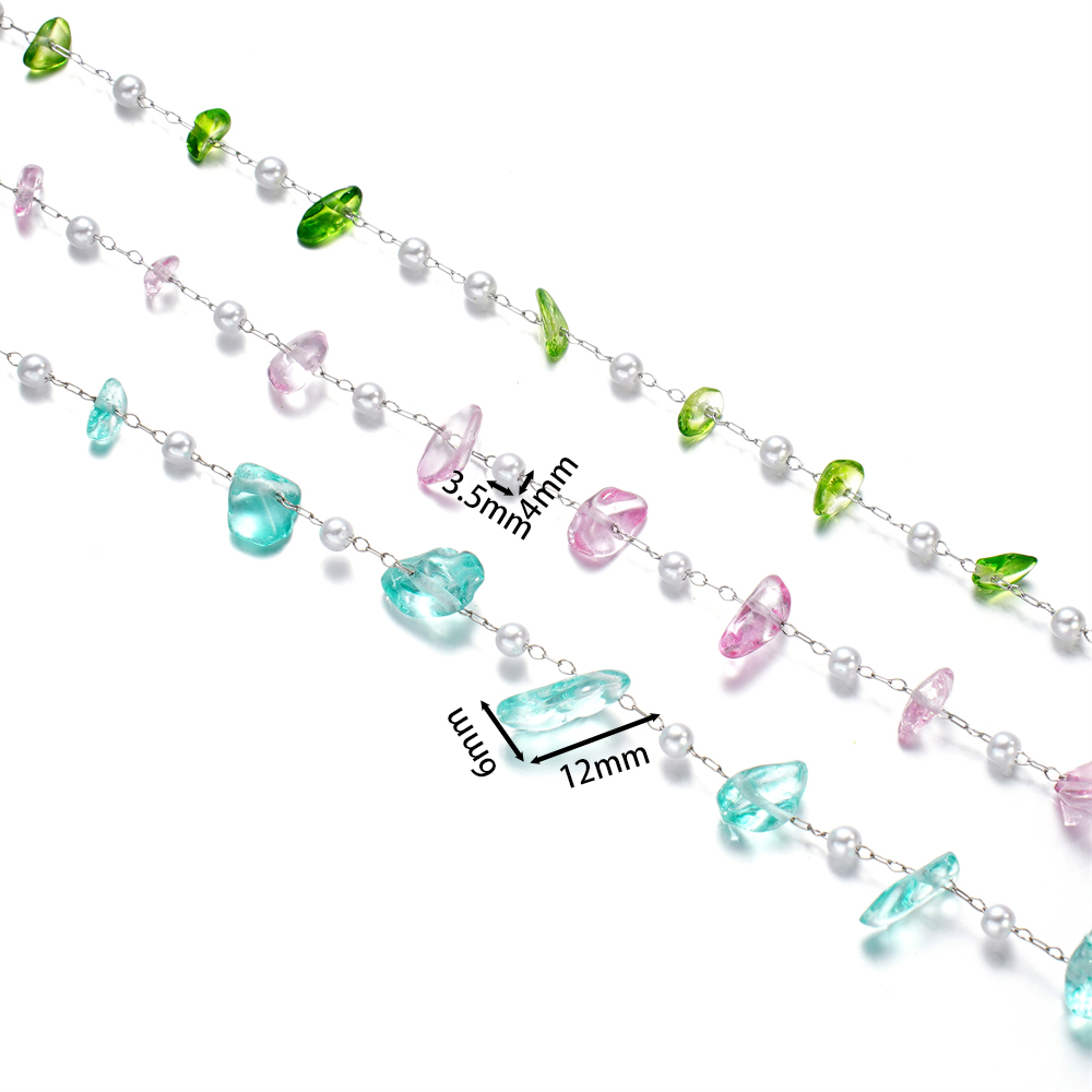 Rantai Baja tahan karat manik- - Pearl Trim Chain ulasan dan harga