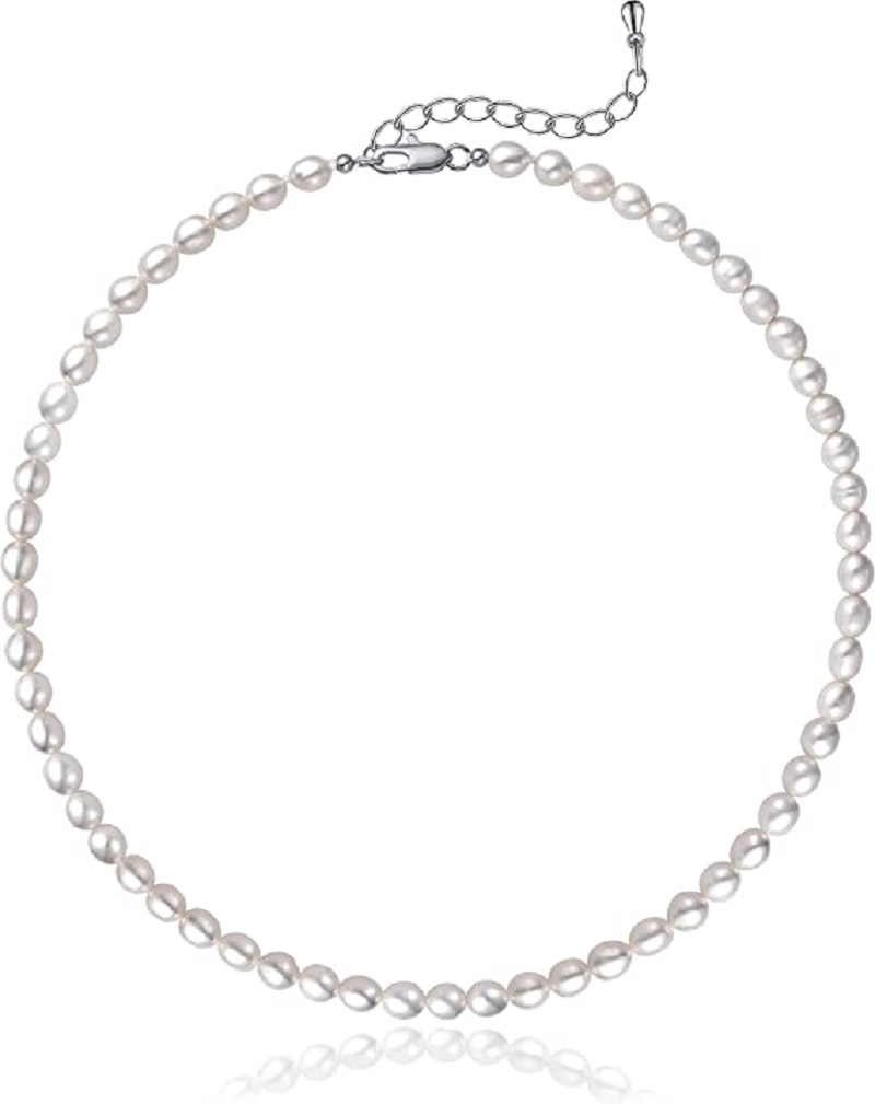 Kalung Mutiara 5-7Mm Oval Puti - Pearl Trim Chain ulasan dan harga