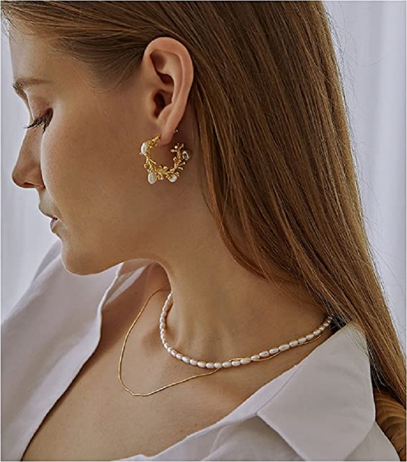 Kalung Mutiara 5-7Mm Oval Puti - Pearl Trim Chain ulasan dan harga