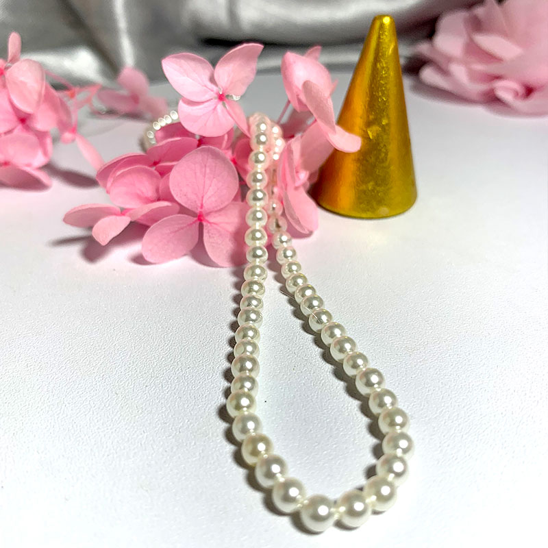 Kalung Mutiara Kerang 4Mm Eleg - Pearl Trim Chain ulasan dan harga