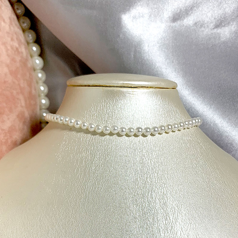 Kalung Mutiara Kerang 4Mm Eleg - Pearl Trim Chain ulasan dan harga