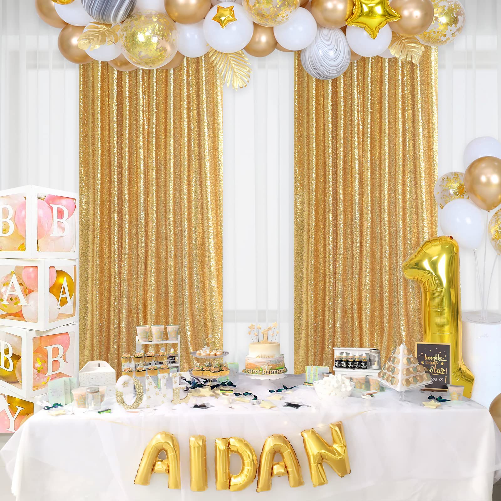Panel tirai latar belakang pes - Sequin Fabric Panel ulasan dan harga