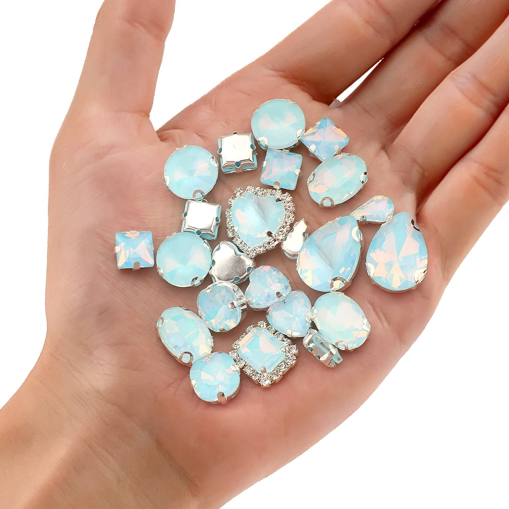40 buah/tas campuran bentuk Op - Sew On Rhinestone ulasan dan harga