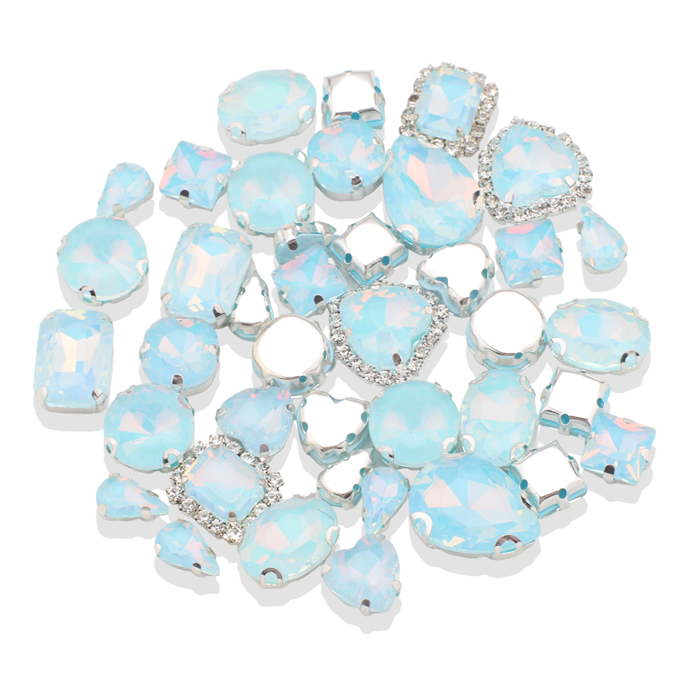 40 buah/tas campuran bentuk Op - Sew On Rhinestone ulasan dan harga