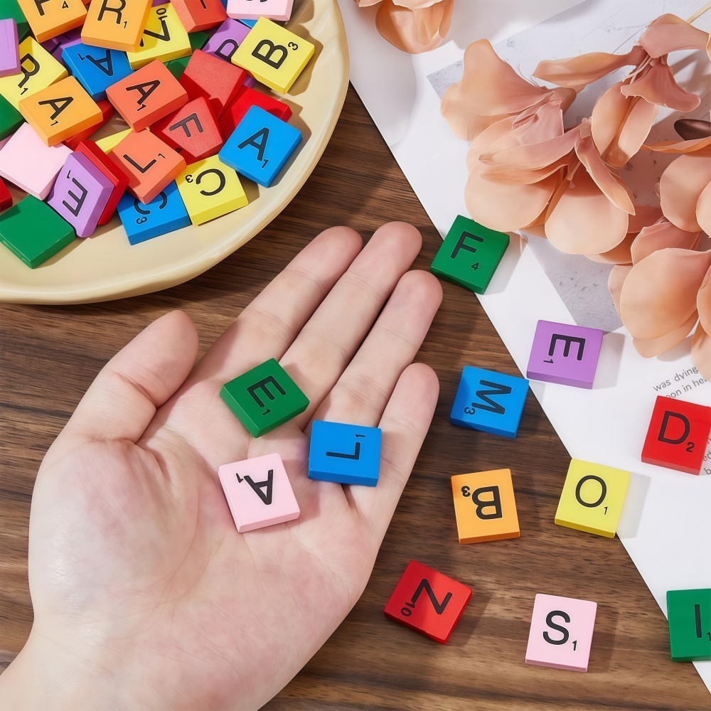 100 Buah Kubus Huruf Kayu untu - Embellish Craft ulasan dan harga