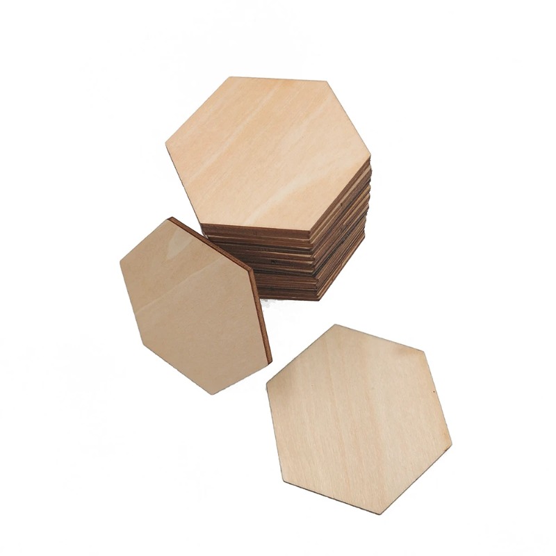 Potongan Kayu Heksagonal Koson - Christmas Craft Embellishment ulasan dan harga