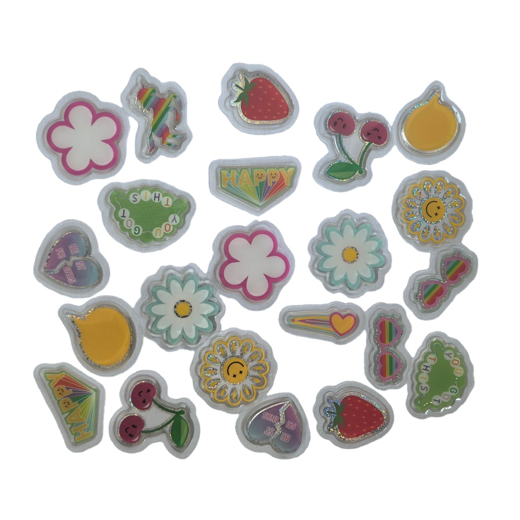 45 Buah Stiker Epoksi Menggema - Craft Embellishment World ulasan dan harga