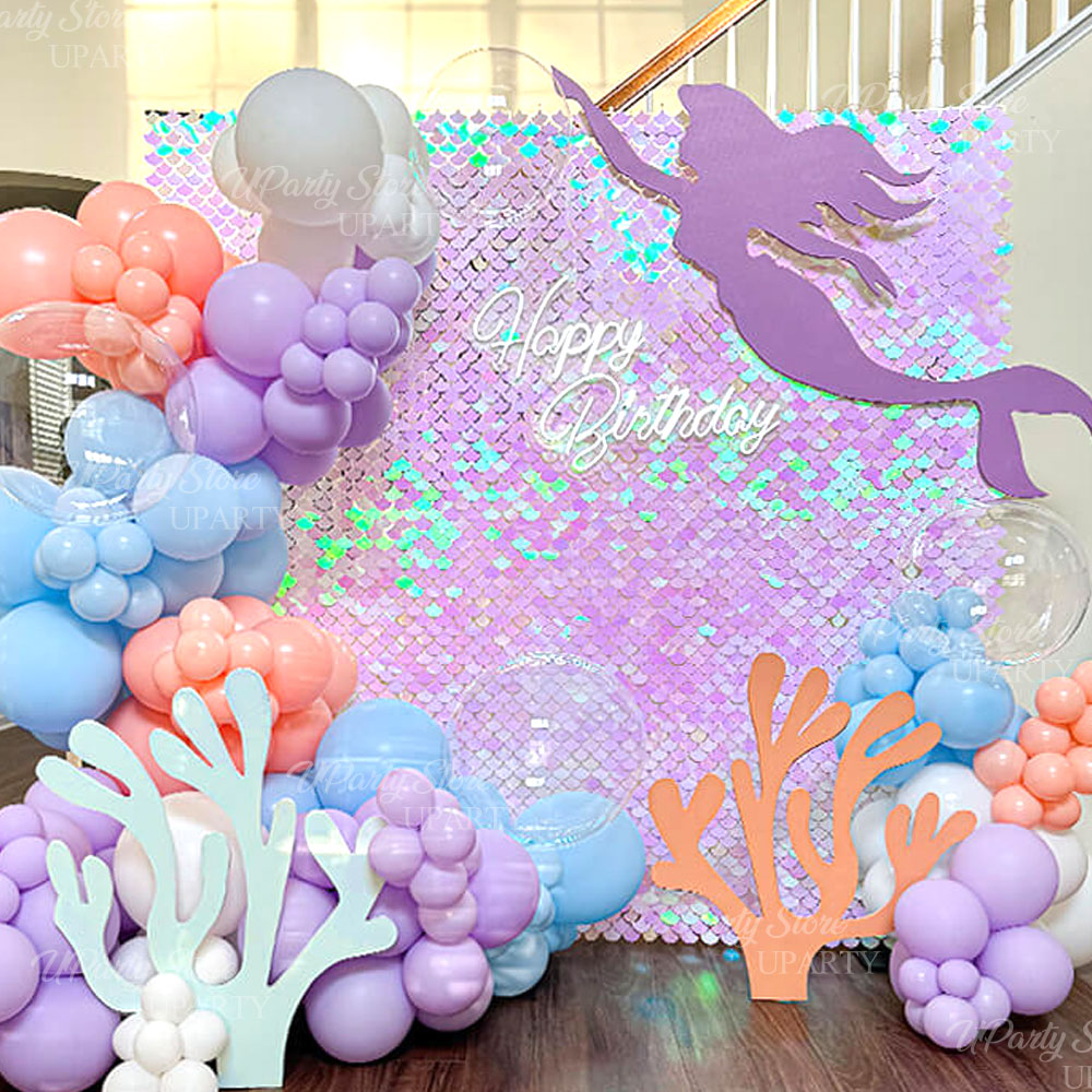 12pcs Panel Dinding Payet Putr - Sequin Fabric Panel ulasan dan harga