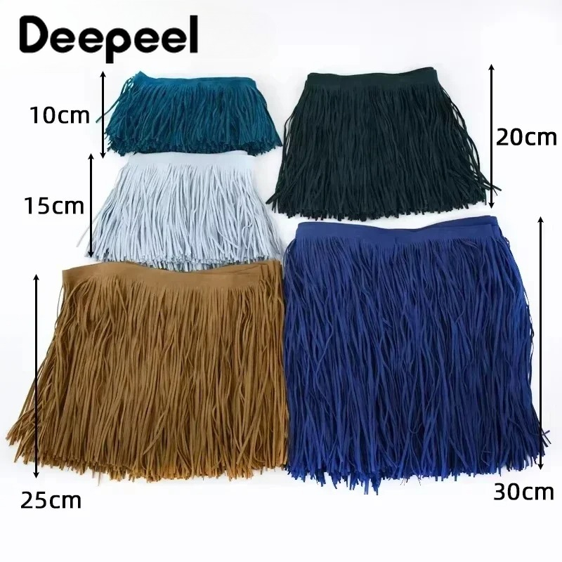Rumbai Kulit Suede 2 Meter 10- - Tassel Fringe Trim ulasan dan harga