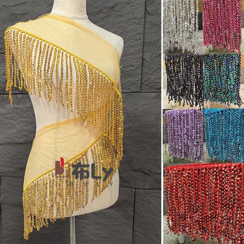 Rumbai Payet Manik-manik 15cm, - Tassel Fringe Trim ulasan dan harga