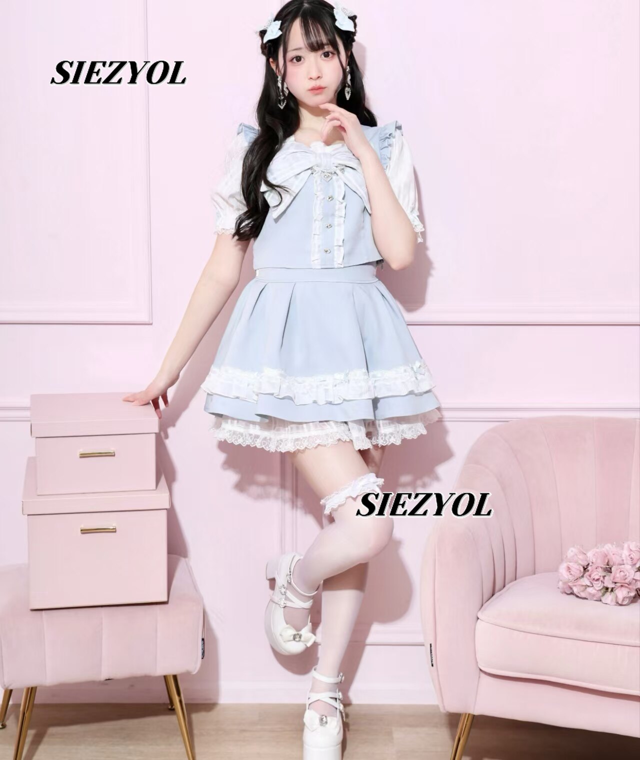 Setelan Dua Potong untuk Gadis - Elastic Lace Trim ulasan dan harga