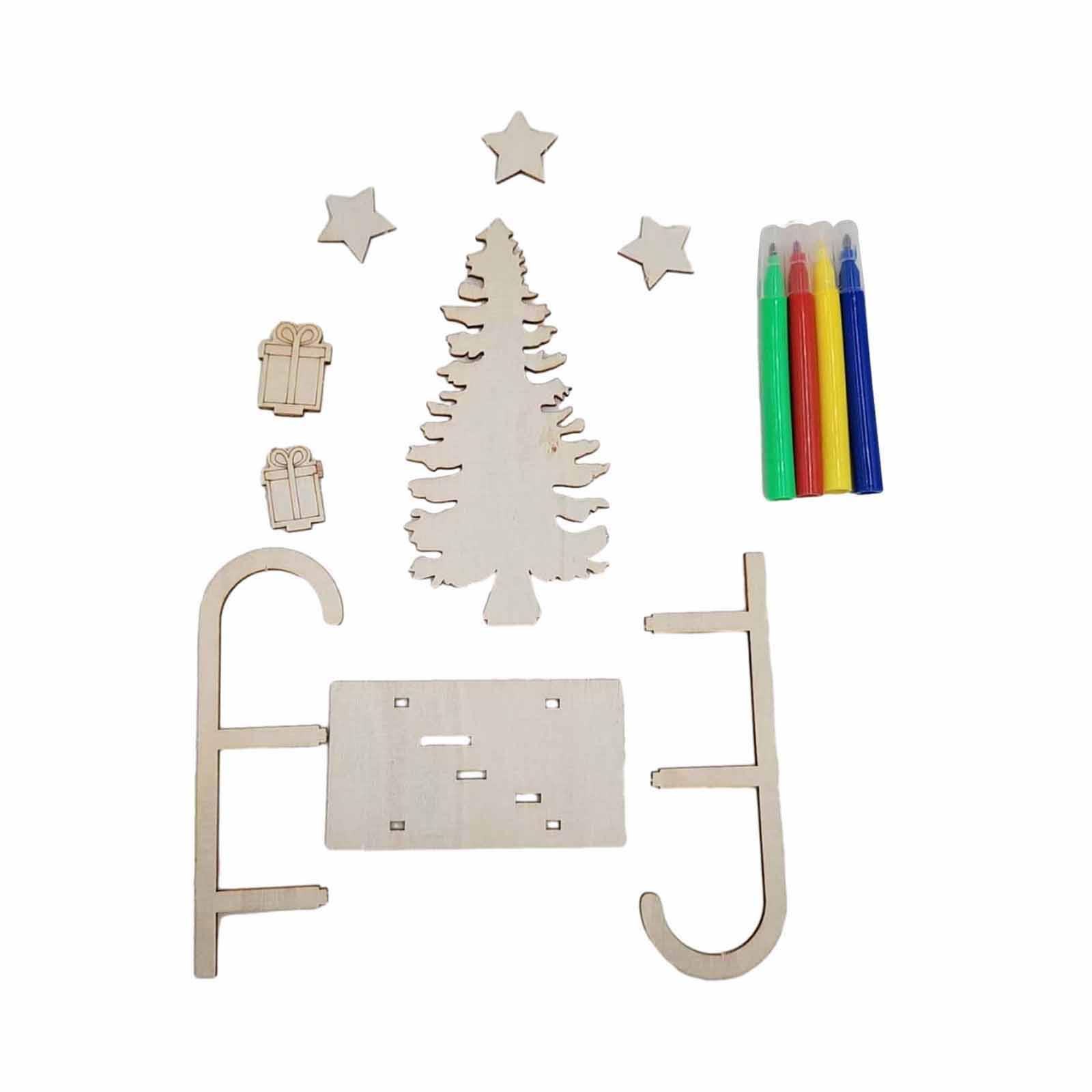 3x Kerajinan Kayu DIY Hiasan P - Christmas Craft Embellishment ulasan dan harga